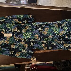 Floral Maxi Dress with Tropical Print